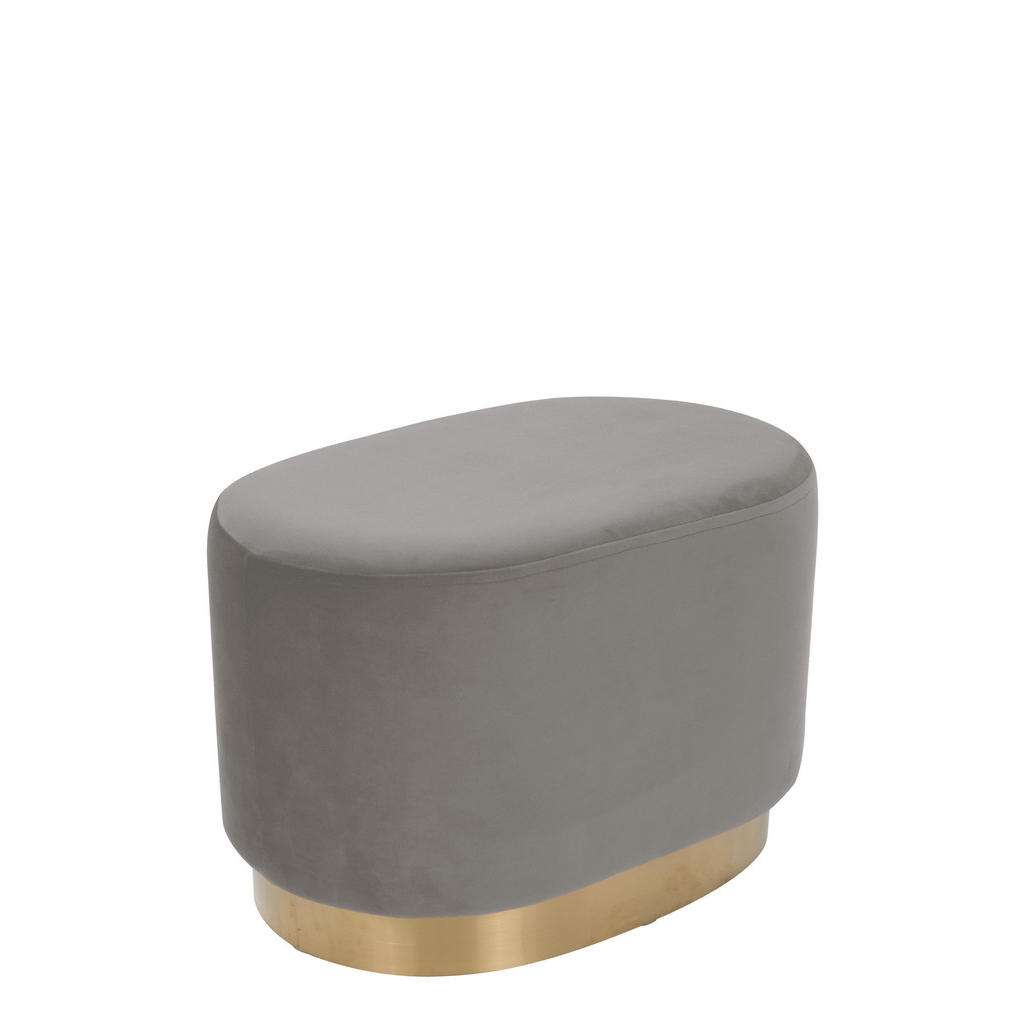 HOCKER Samt Kiefer Grau, Hellbraun