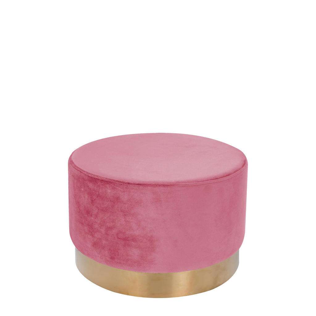 HOCKER Samt Kiefer Altrosa