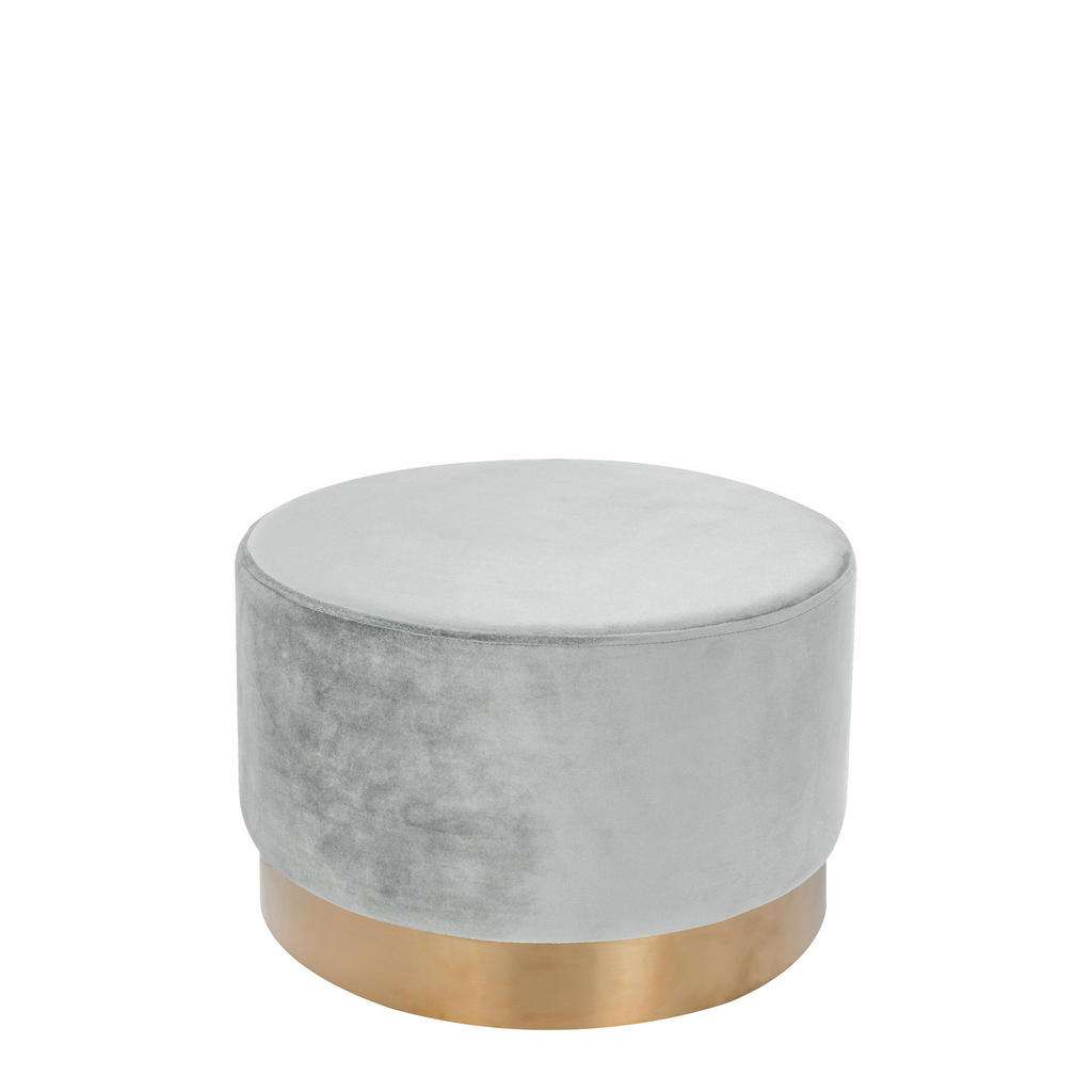 HOCKER Samt Kiefer Weiß, Mintgrün