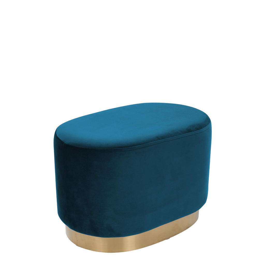 HOCKER Samt Kiefer Petrol