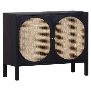 SIDEBOARD Mangoholz massiv lackiert, gebeizt Braun, Schwarz