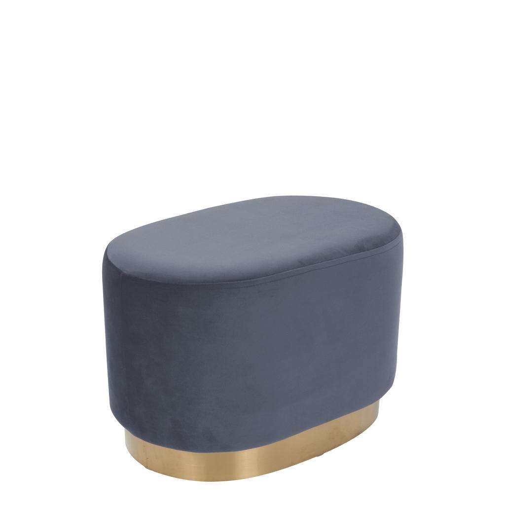 HOCKER Samt Kiefer Dunkelgrau