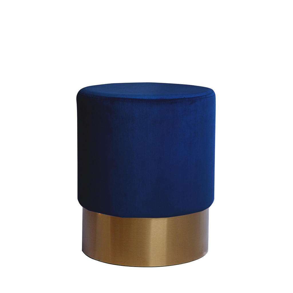 HOCKER Samt Kiefer Dunkelblau