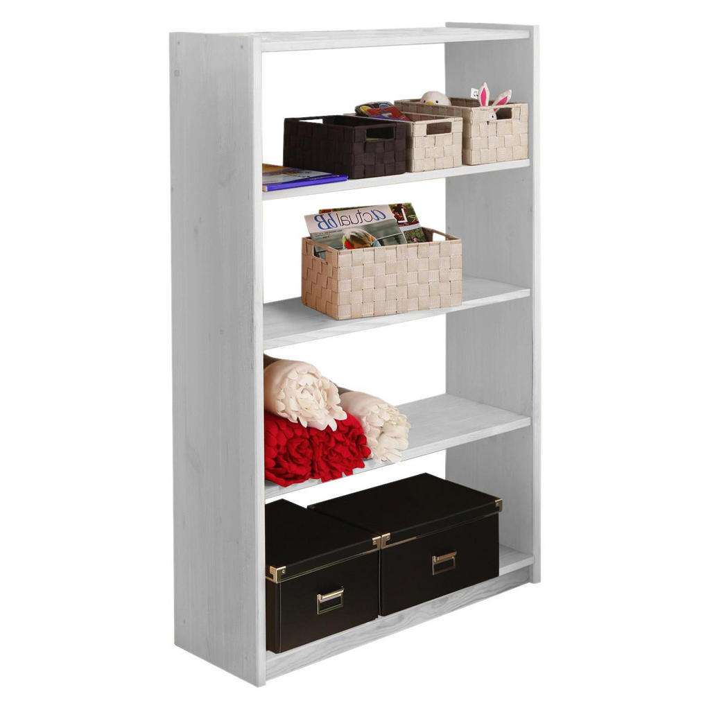 BÜCHERWAND Holz Kiefer massiv Weiß