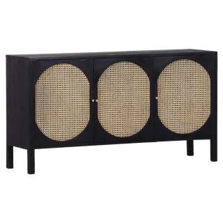 SIDEBOARD Mangoholz massiv lackiert, gebeizt Braun, Schwarz