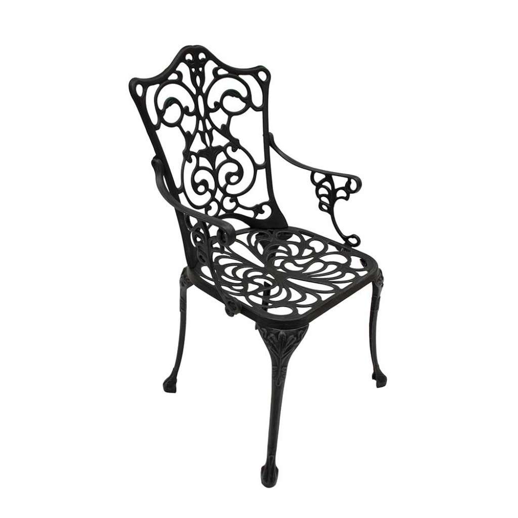 Vintage Gartenstuhl aus Aluminium Dunkelgrau