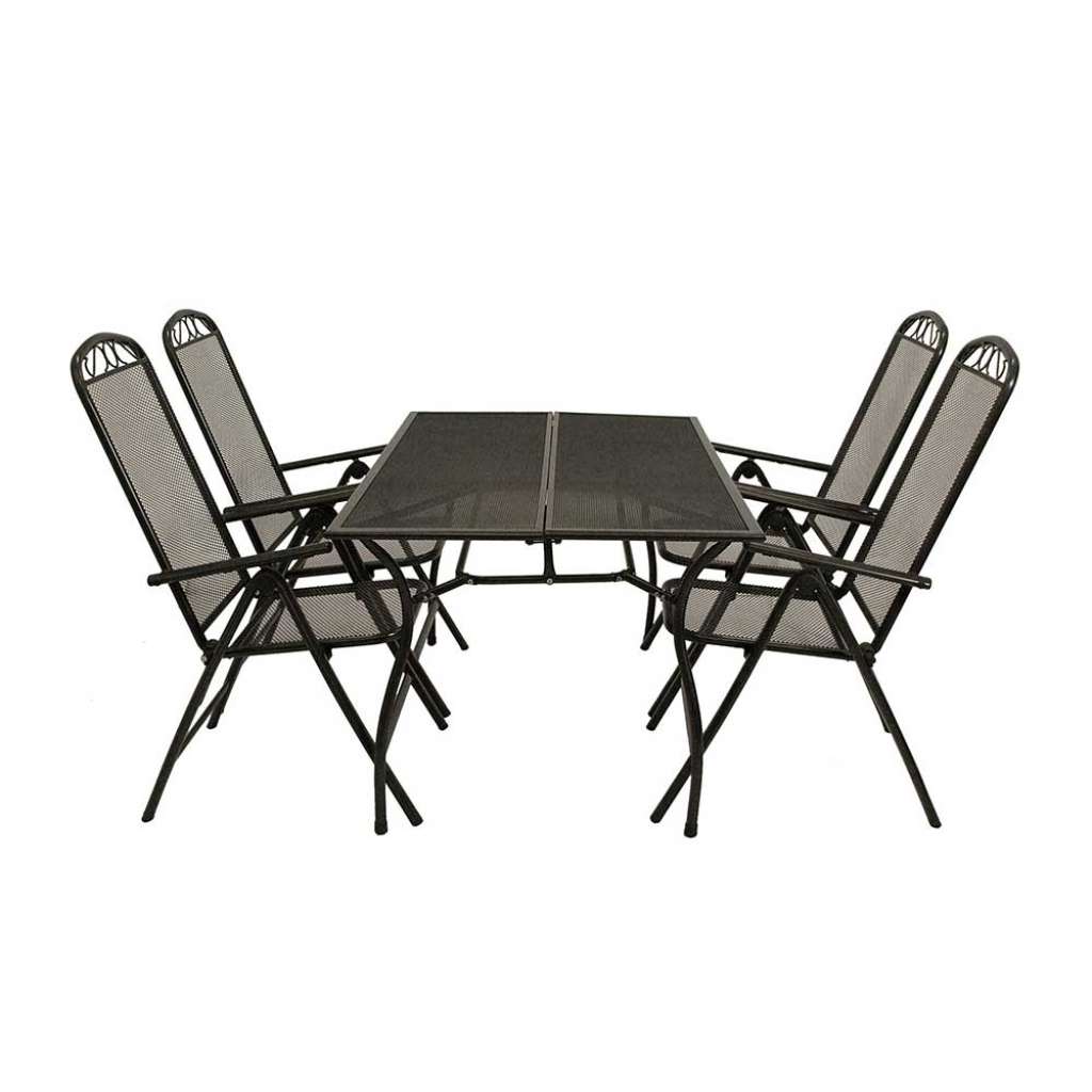 Terrassengruppe in Dunkelgrau klappbar (5-teilig)