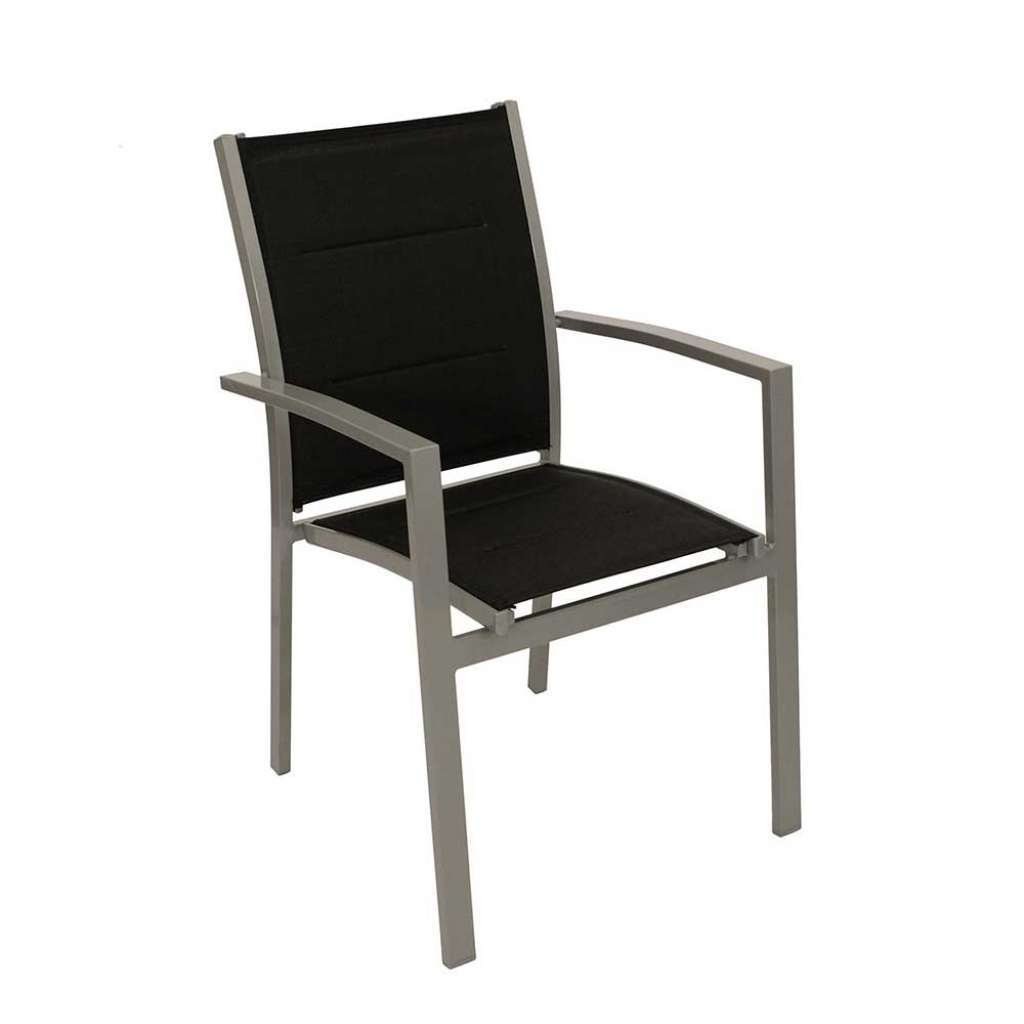 Balkonstühle in Schwarz und Silberfarben Armlehnen (4er Set)