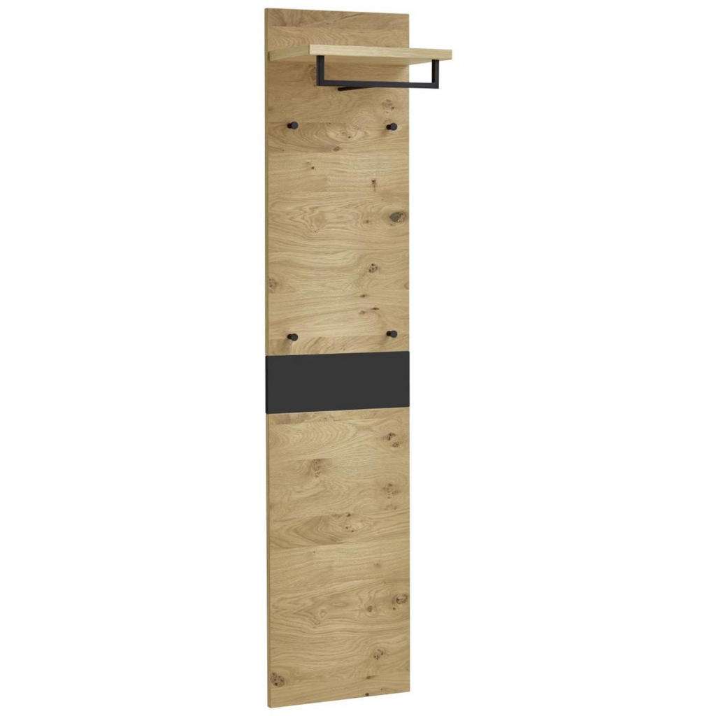 GARDEROBENPANEEL Eiche, Balkeneiche furniert matt, lackiert Schwarz, Eichefarben