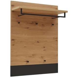 GARDEROBENPANEEL Eiche, Balkeneiche furniert matt, lackiert Schwarz, Eichefarben