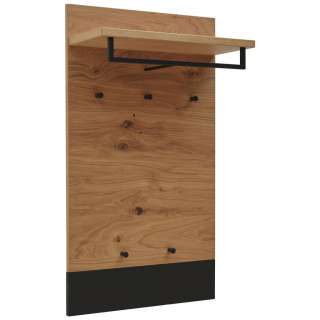 GARDEROBENPANEEL Eiche, Balkeneiche furniert matt, lackiert Schwarz, Eichefarben