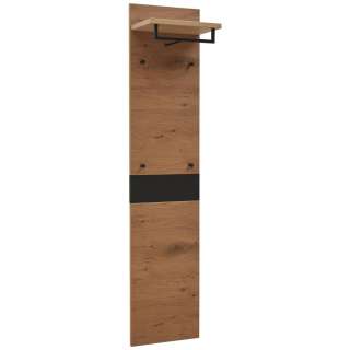 GARDEROBENPANEEL Eiche, Balkeneiche furniert matt, lackiert Schwarz, Eichefarben