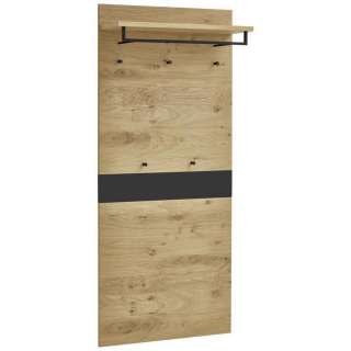 GARDEROBENPANEEL Eiche, Balkeneiche furniert matt, lackiert Schwarz, Eichefarben