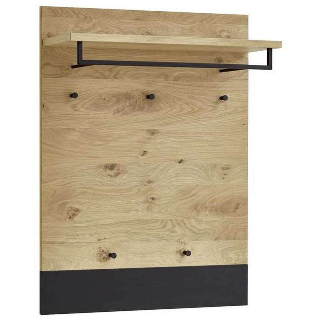 GARDEROBENPANEEL Eiche, Balkeneiche furniert matt, lackiert Schwarz, Eichefarben