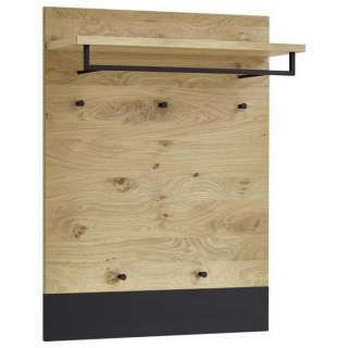 GARDEROBENPANEEL Eiche, Balkeneiche furniert matt, lackiert Schwarz, Eichefarben