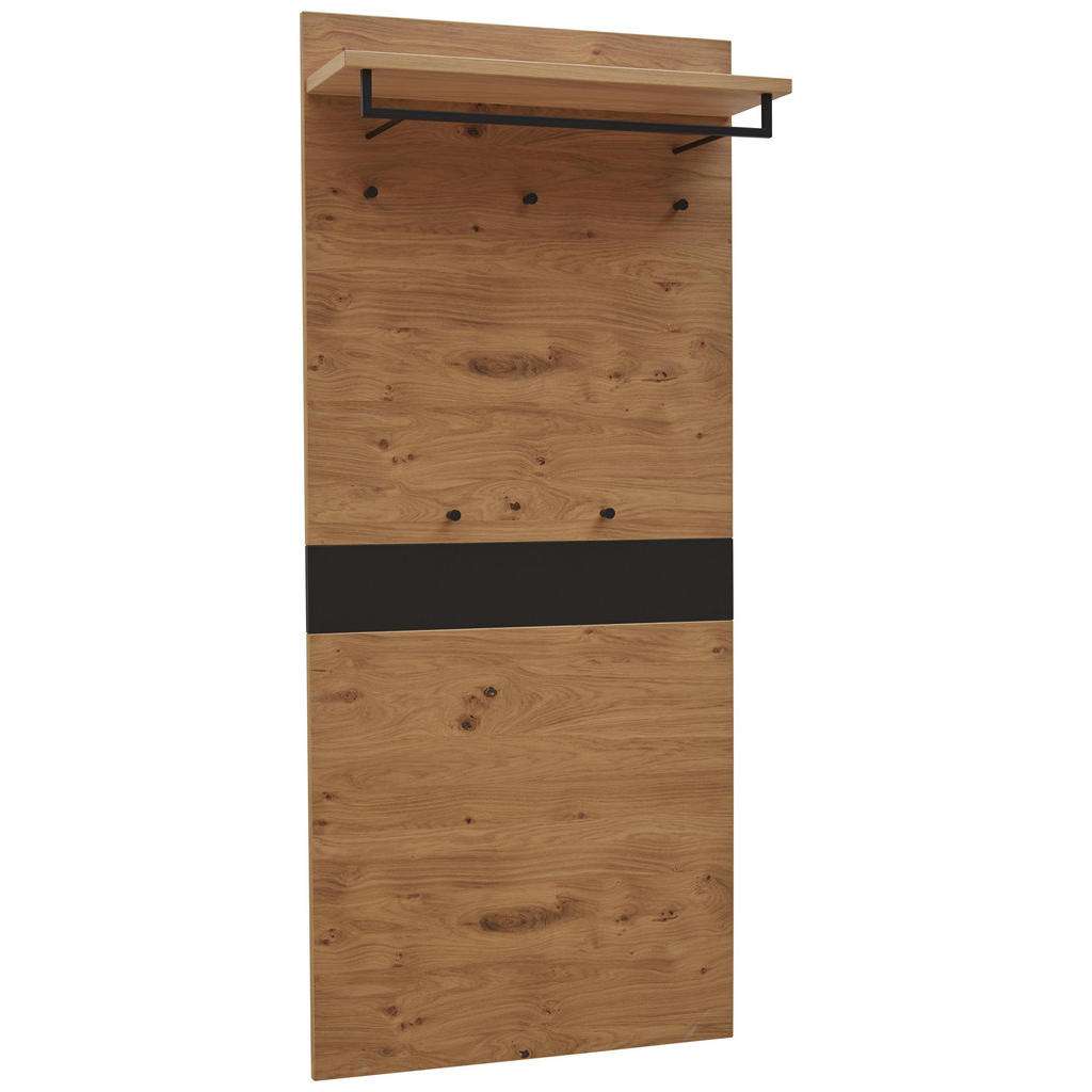 GARDEROBENPANEEL Eiche, Balkeneiche furniert matt, lackiert Schwarz, Eichefarben