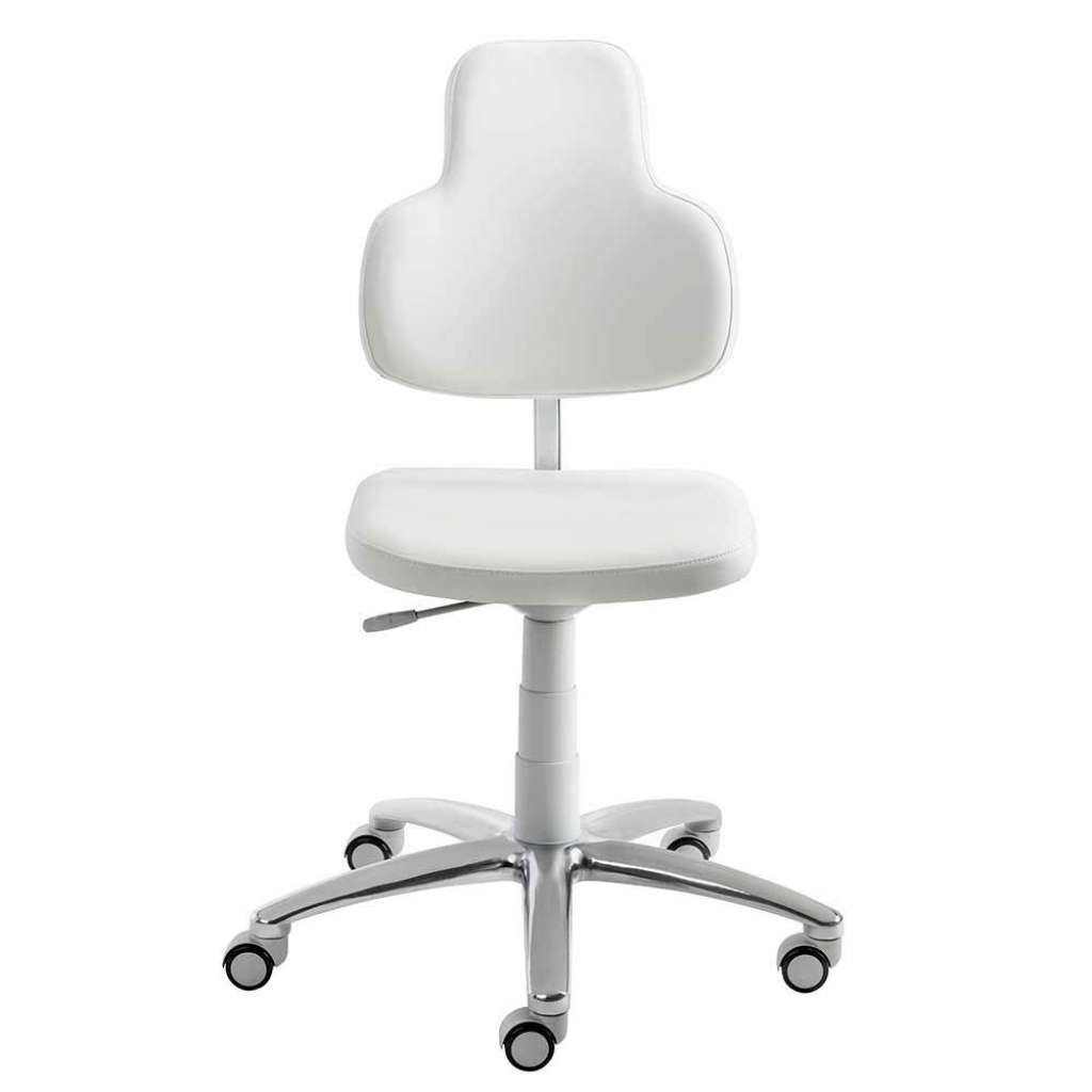 Bürodrehstuhl in Weiß Kunstleder höhenverstellbar