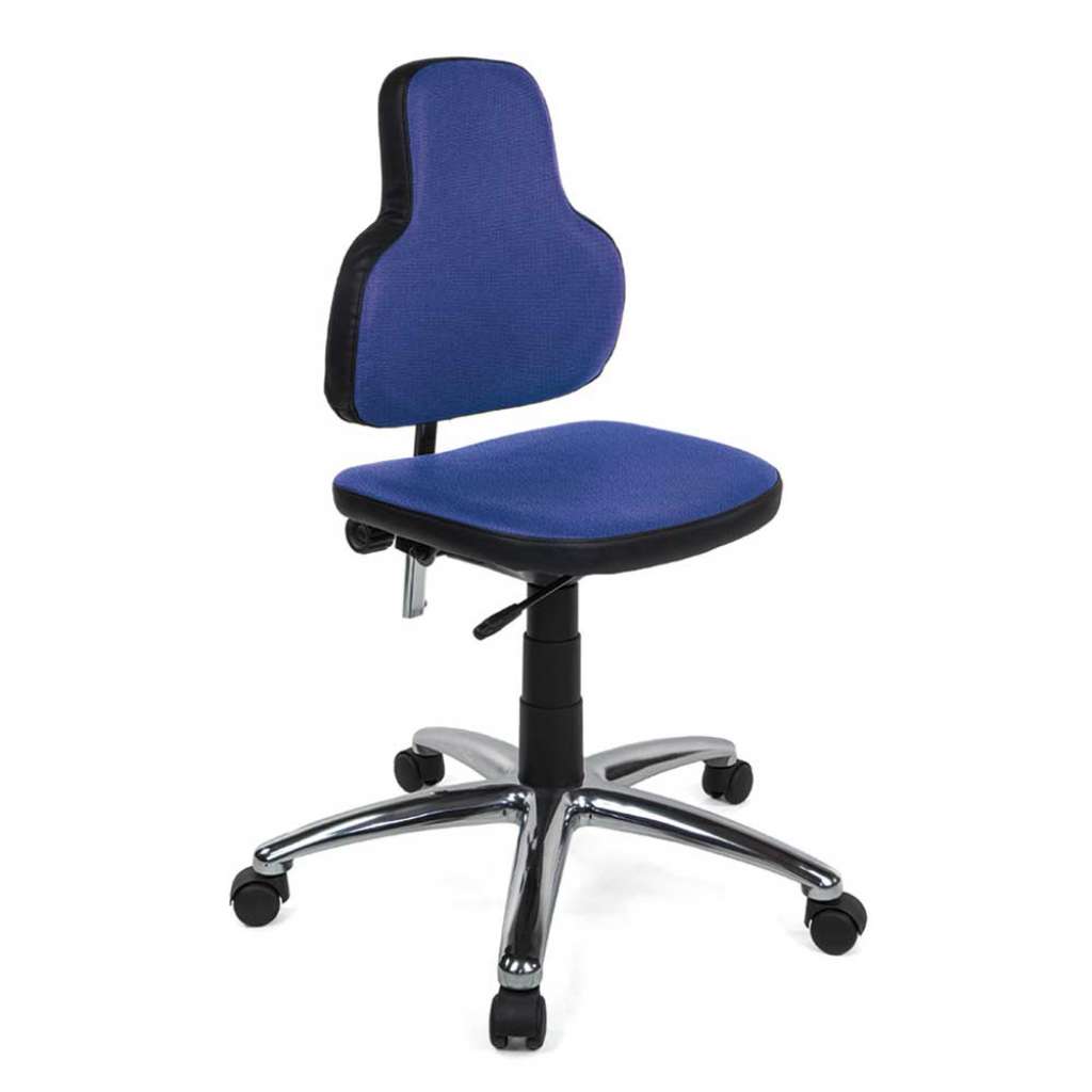 Bürostuhl in Blau Webstoff verstellbarer Lehne