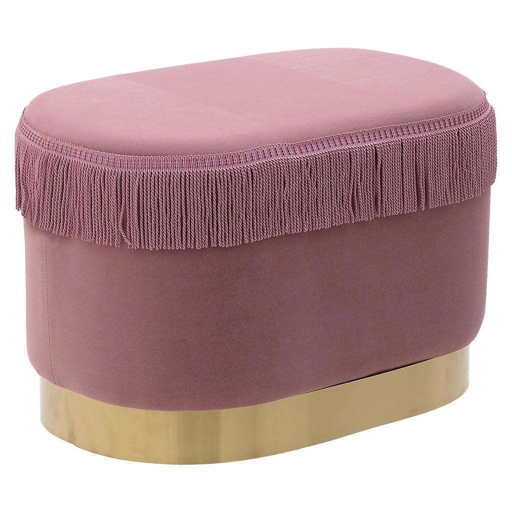 HOCKER Samt Goldfarben, Pink