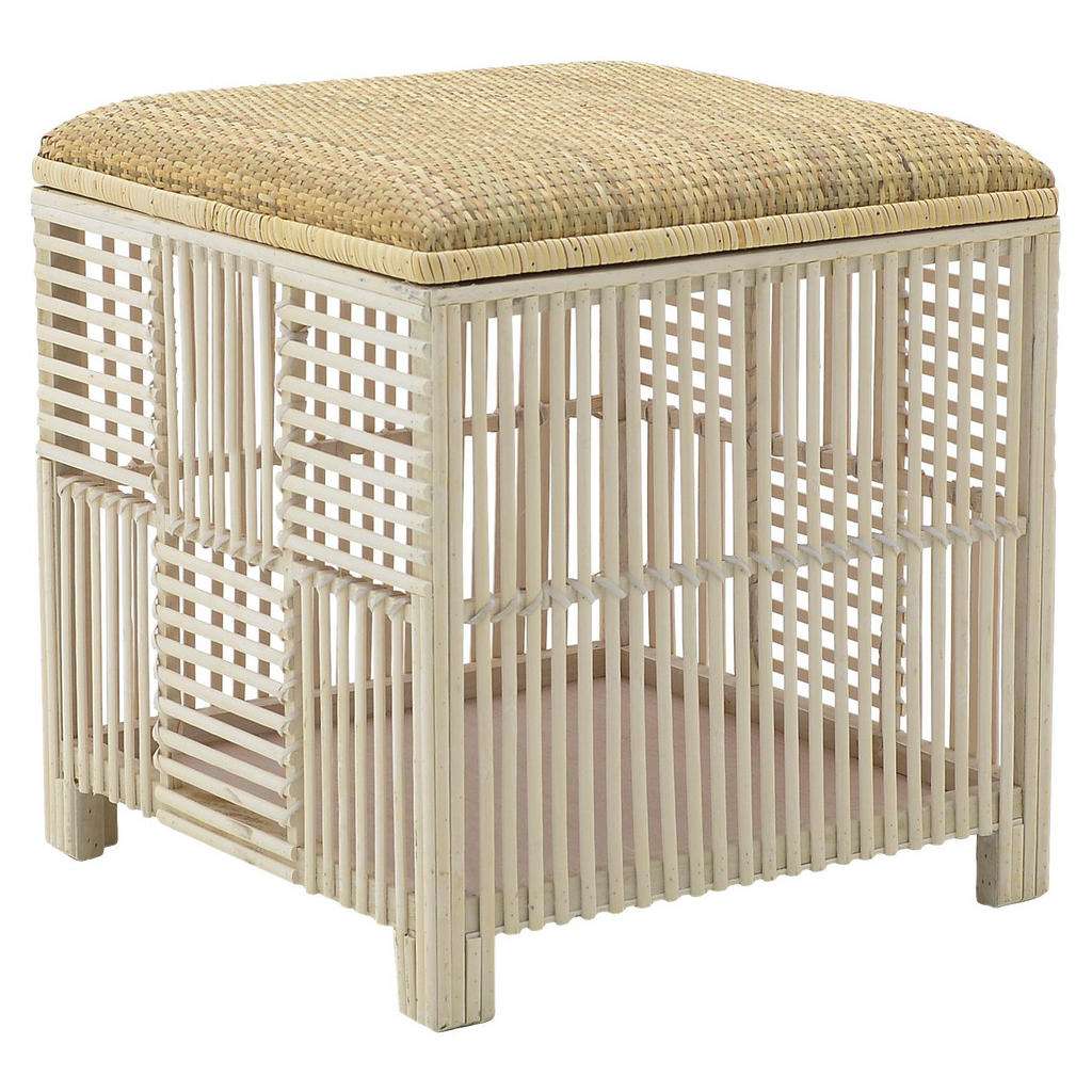 HOCKER Bambus, Rattan massiv Beige