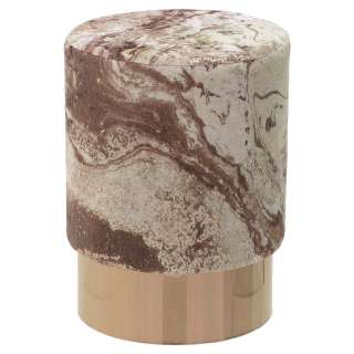 HOCKER Samt Creme, Goldfarben