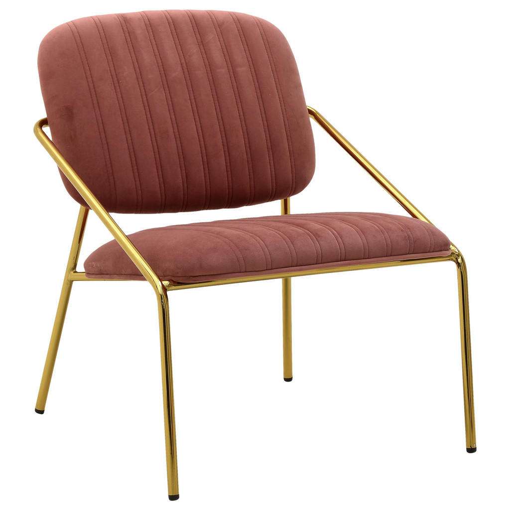 STUHL Samt Sperrholz Rosa, Goldfarben
