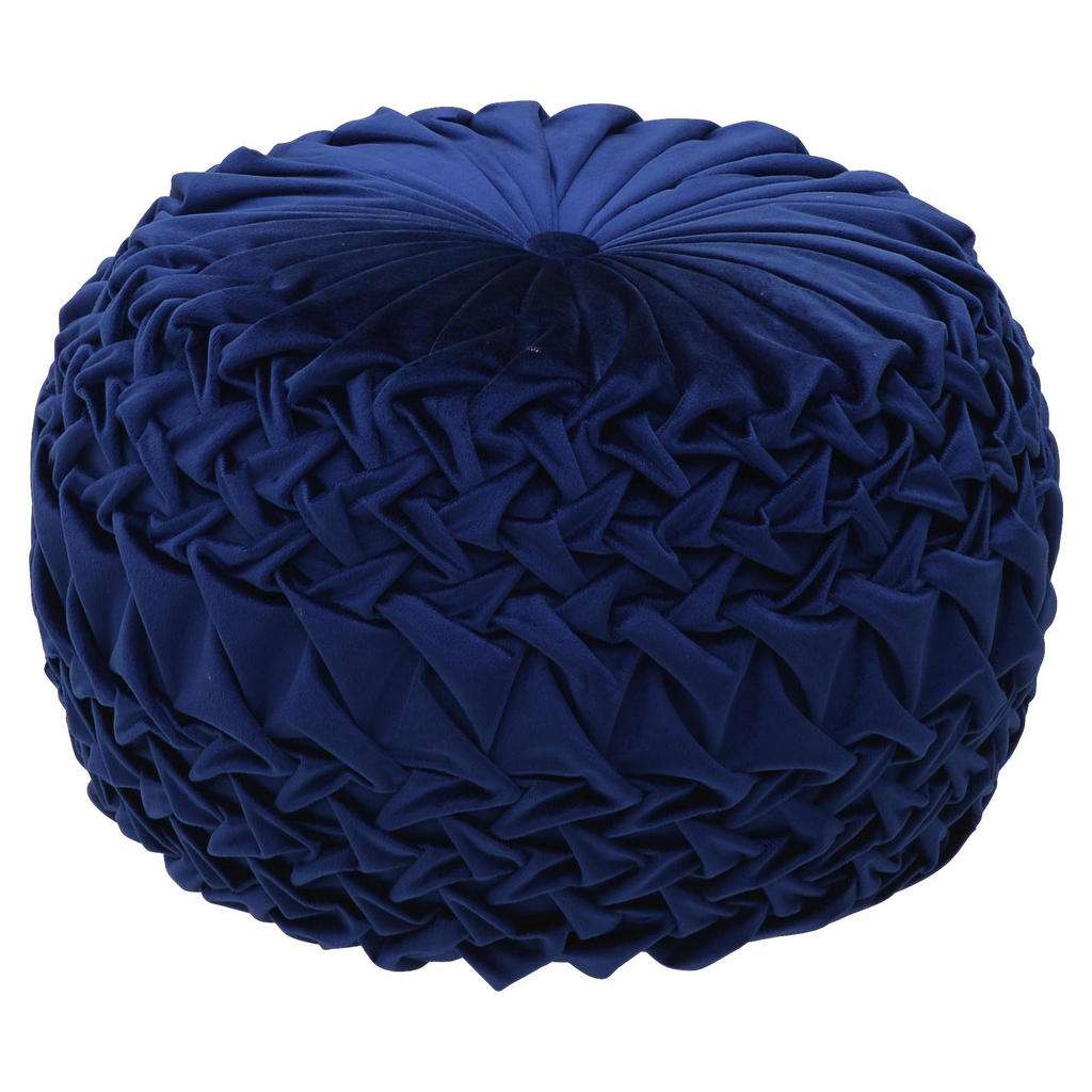 POUF Samt Dunkelblau