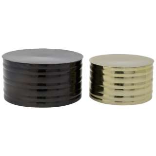COUCHTISCHSET rund Schwarz, Goldfarben