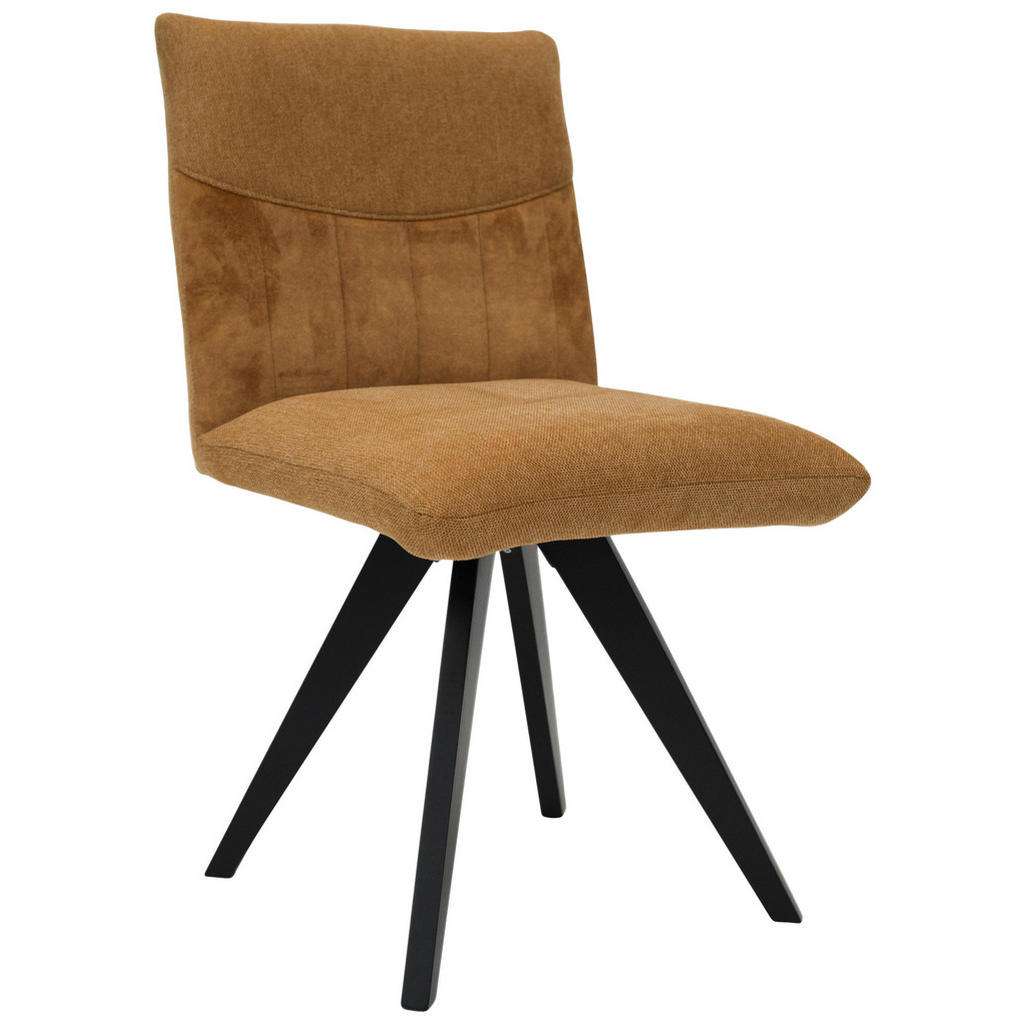STUHL Velours, Flachgewebe Buche massiv Orange, Schwarz