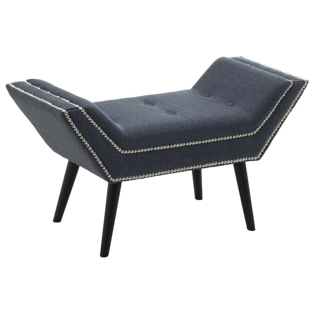 HOCKER Chenille Blau, Grau