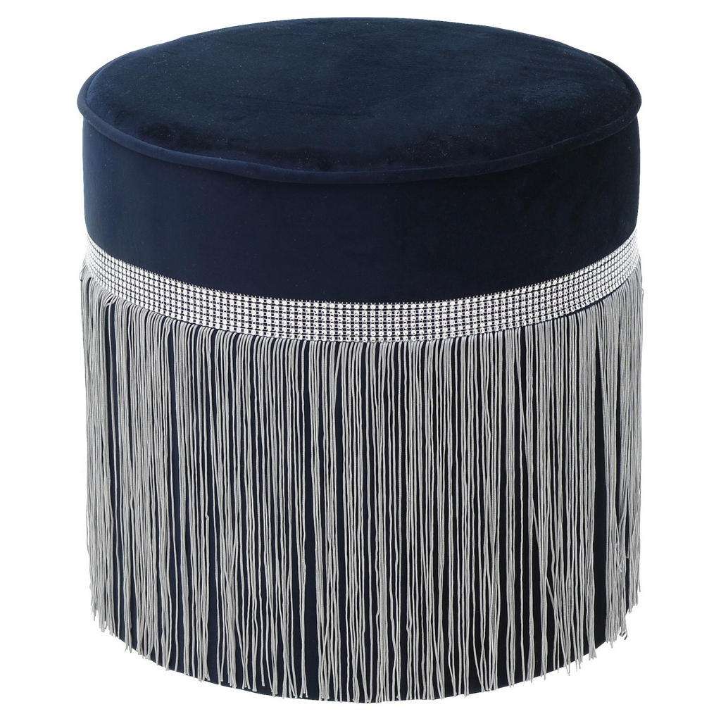 HOCKER Samt Dunkelblau