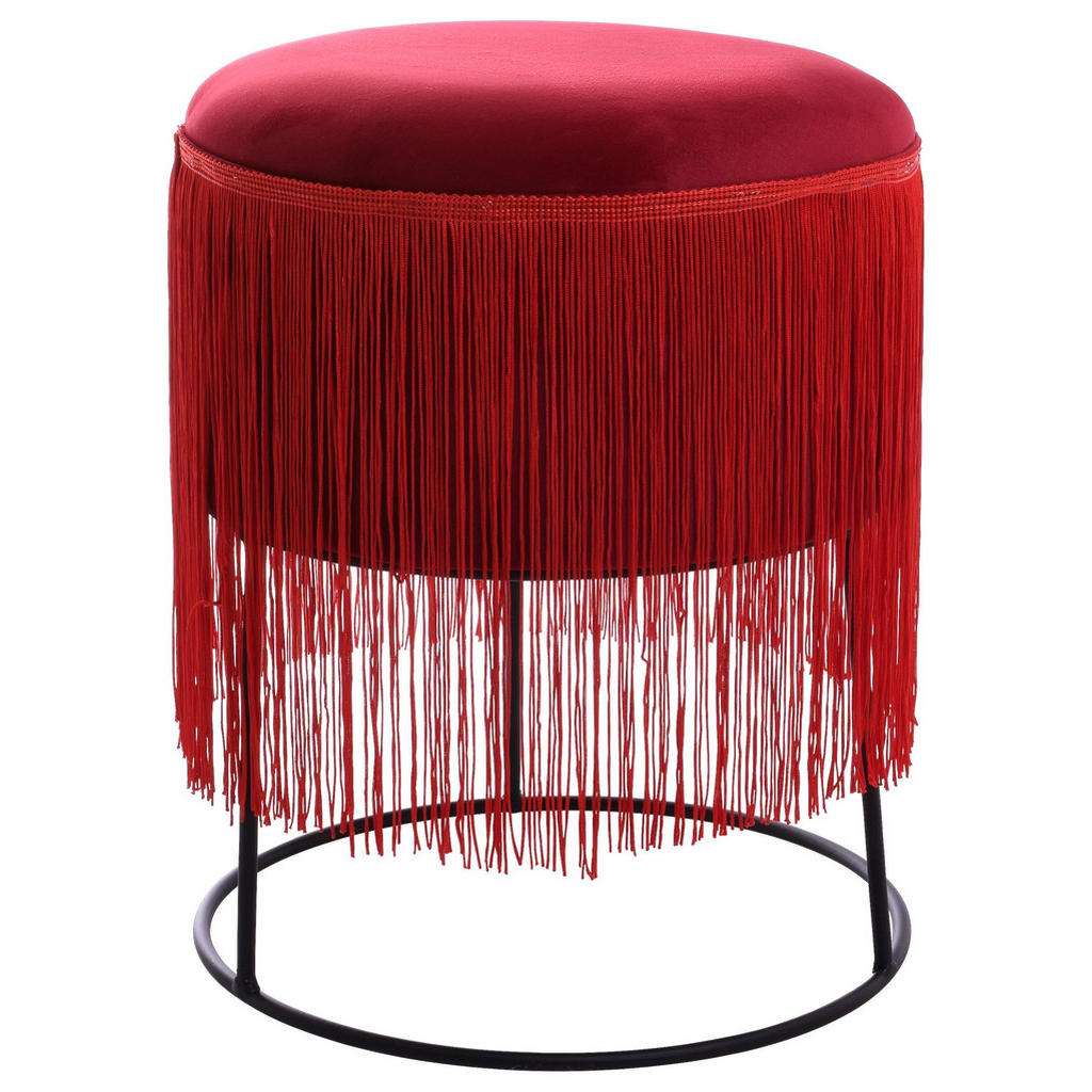 HOCKER Samt Rot