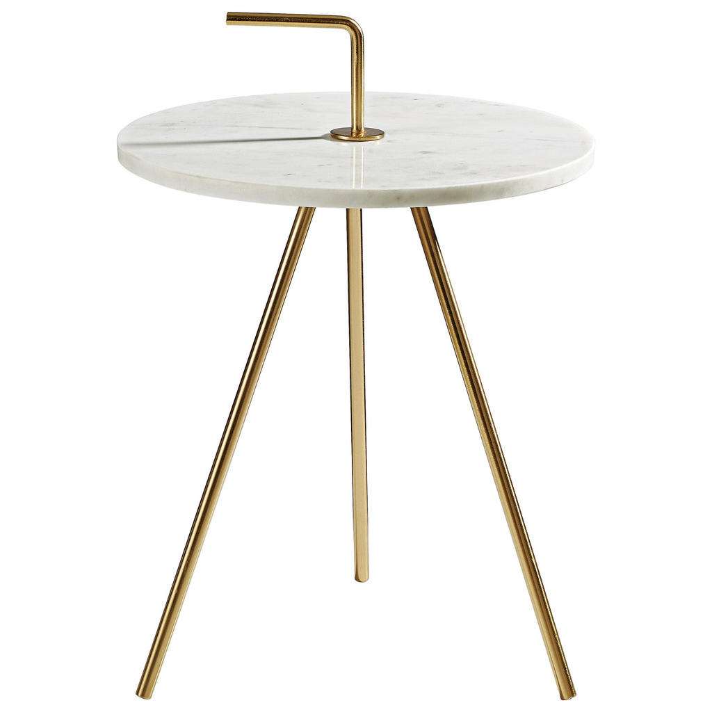 BEISTELLTISCH Weiß, Goldfarben