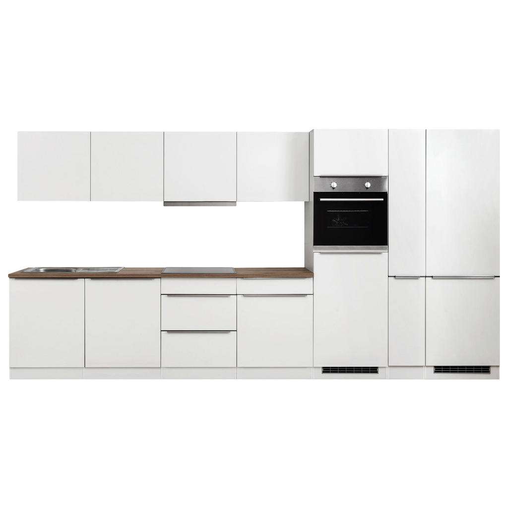 KÜCHENBLOCK E-Geräte, Spüle, Soft-Close-System, Geschirrspüler, Kühlgefrierkombination