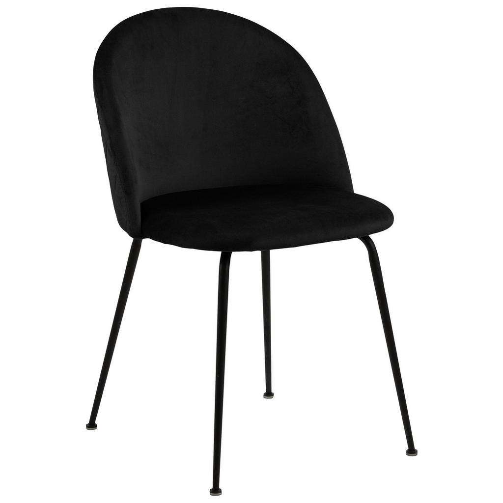 STUHL Samt Schwarz