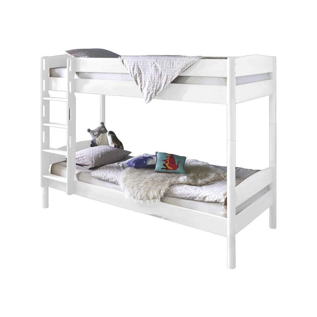 ETAGENBETT Buche massiv 90/200 cm Weiß