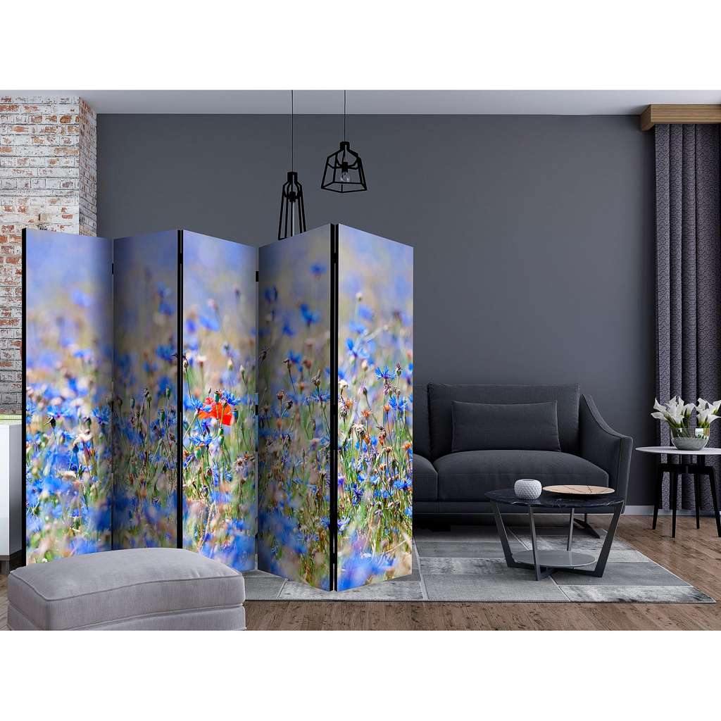 home24 Paravent Meadow Cornflowers (5-teilig)