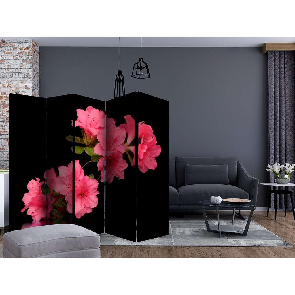 home24 Paravent Azalea in Black (5-teilig)