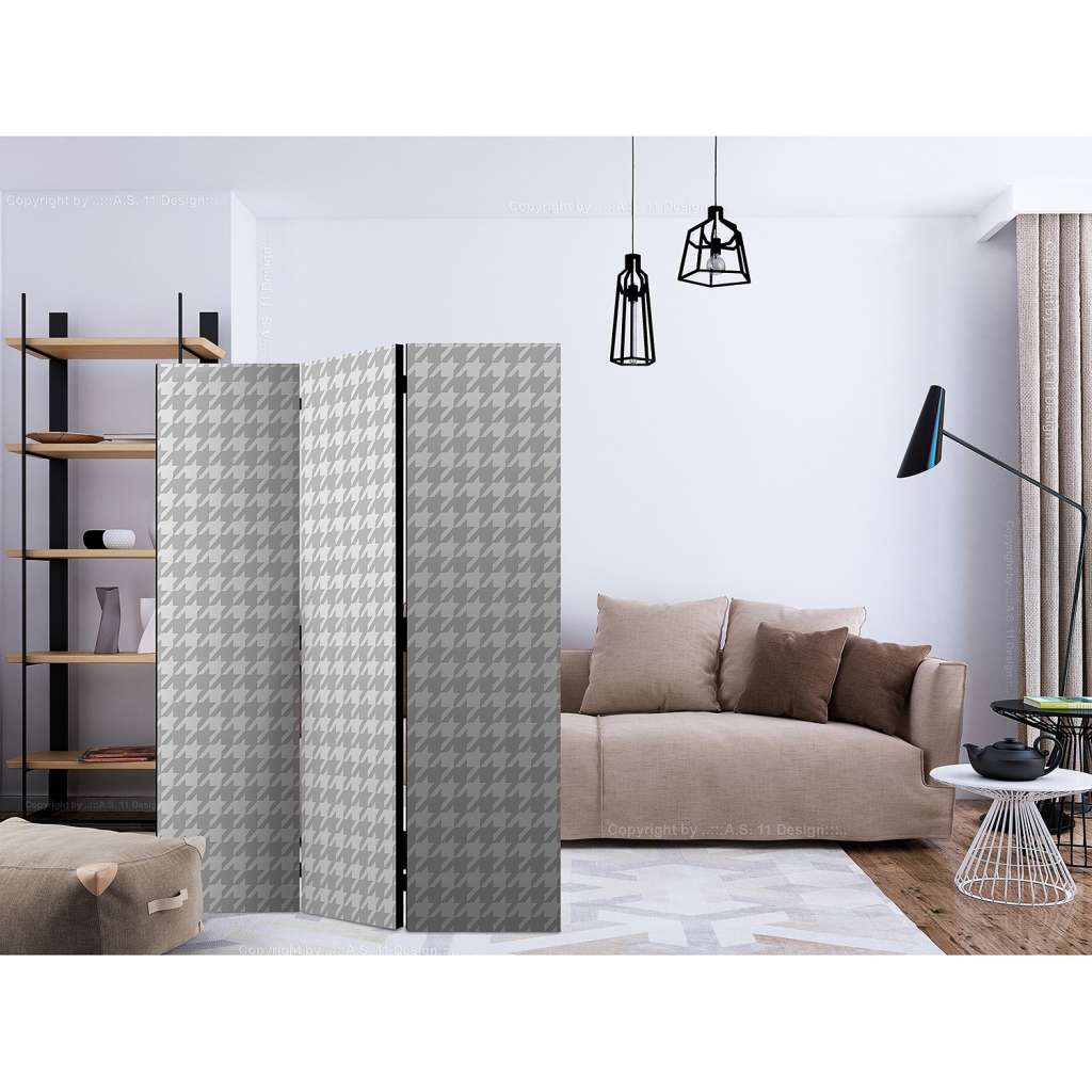 home24 Paravent Dogtooth Check (3-teilig)