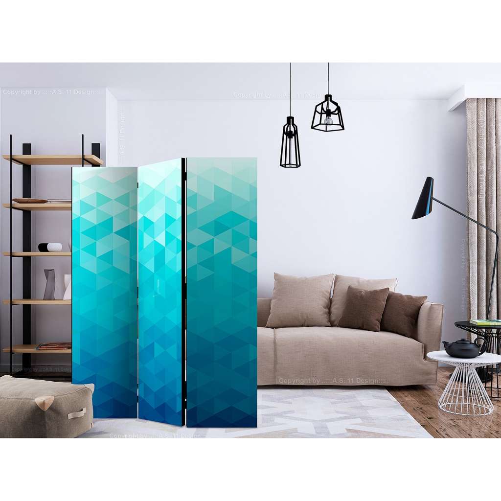 home24 Paravent Azure Pixel (3-teilig)