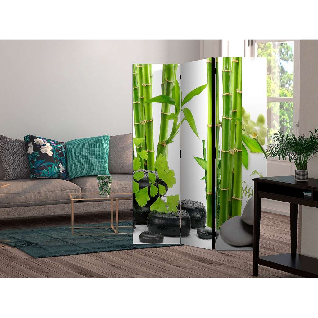 home24 Paravent Bamboos und Stones (3-teilig)