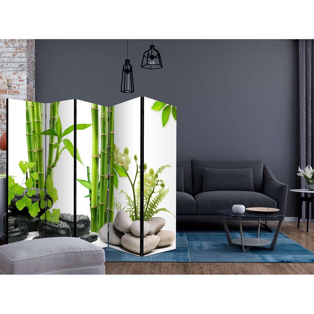 home24 Paravent Bamboos und Stones (5-teilig)