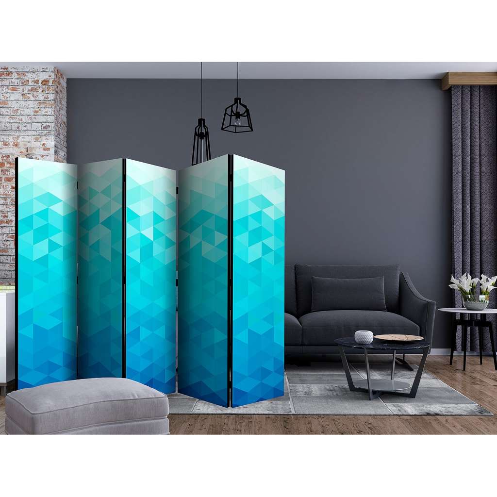 home24 Paravent Azure Pixel (5-teilig)
