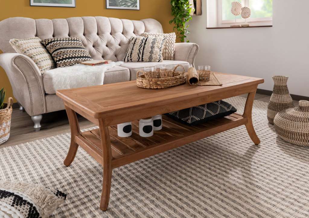 Couchtisch Teak 120x60x45 natur unbehandelt BUTON #107