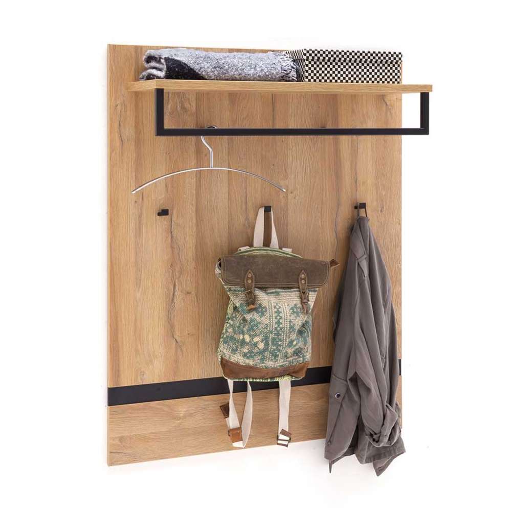 Hängegarderobe in Wildeichefarben und Schwarz 90 cm breit