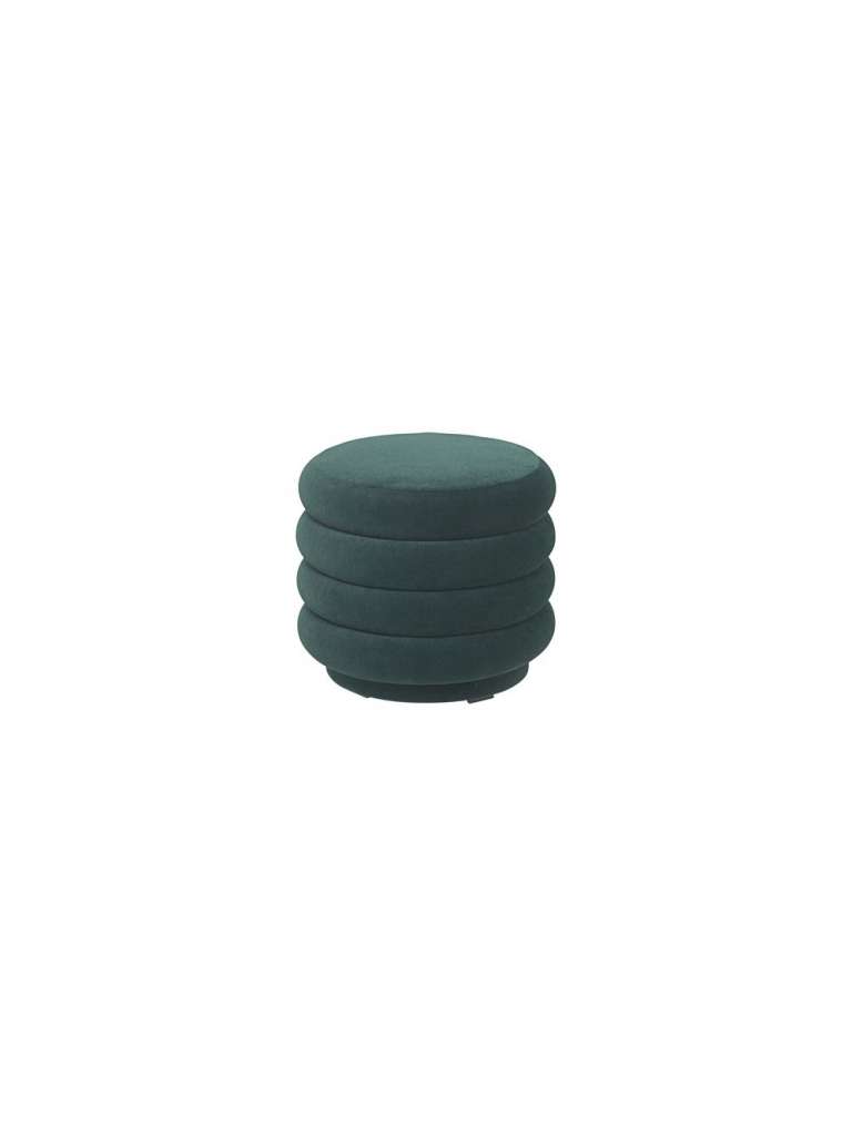 ferm LIVING - Pouf Rund - klein - dunkelgrün - indoor