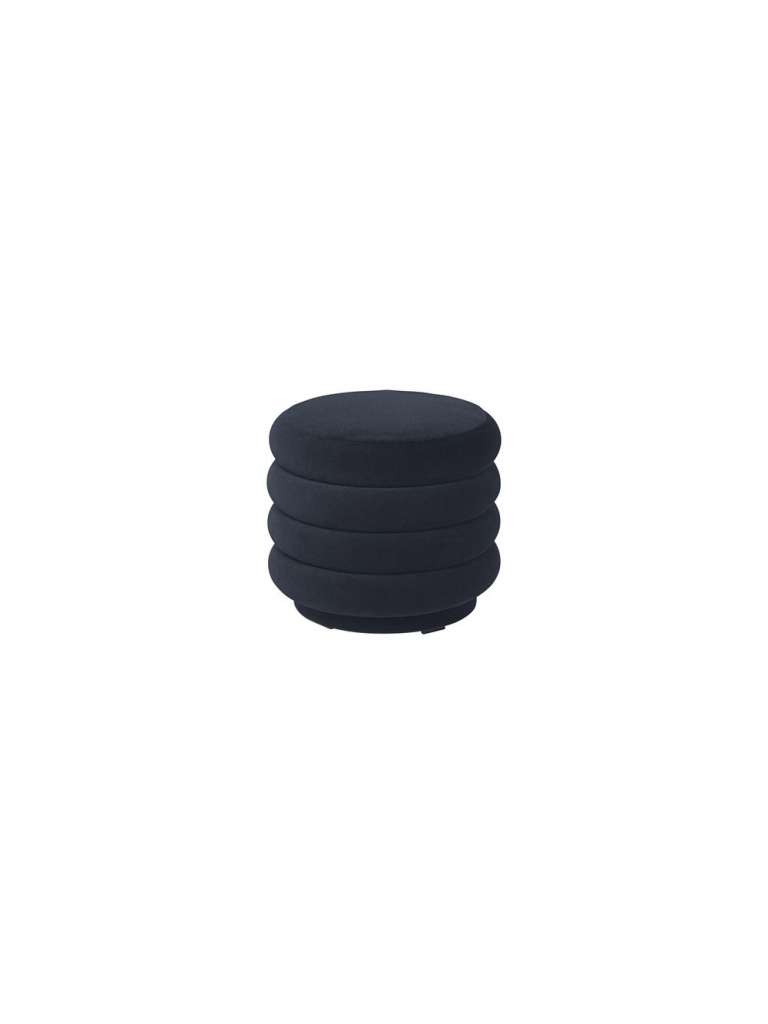 ferm LIVING - Pouf Rund - klein - dunkelblau - indoor