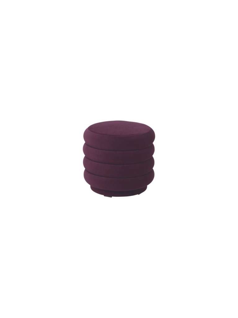 ferm LIVING - Pouf Rund - klein - bordeaux - indoor