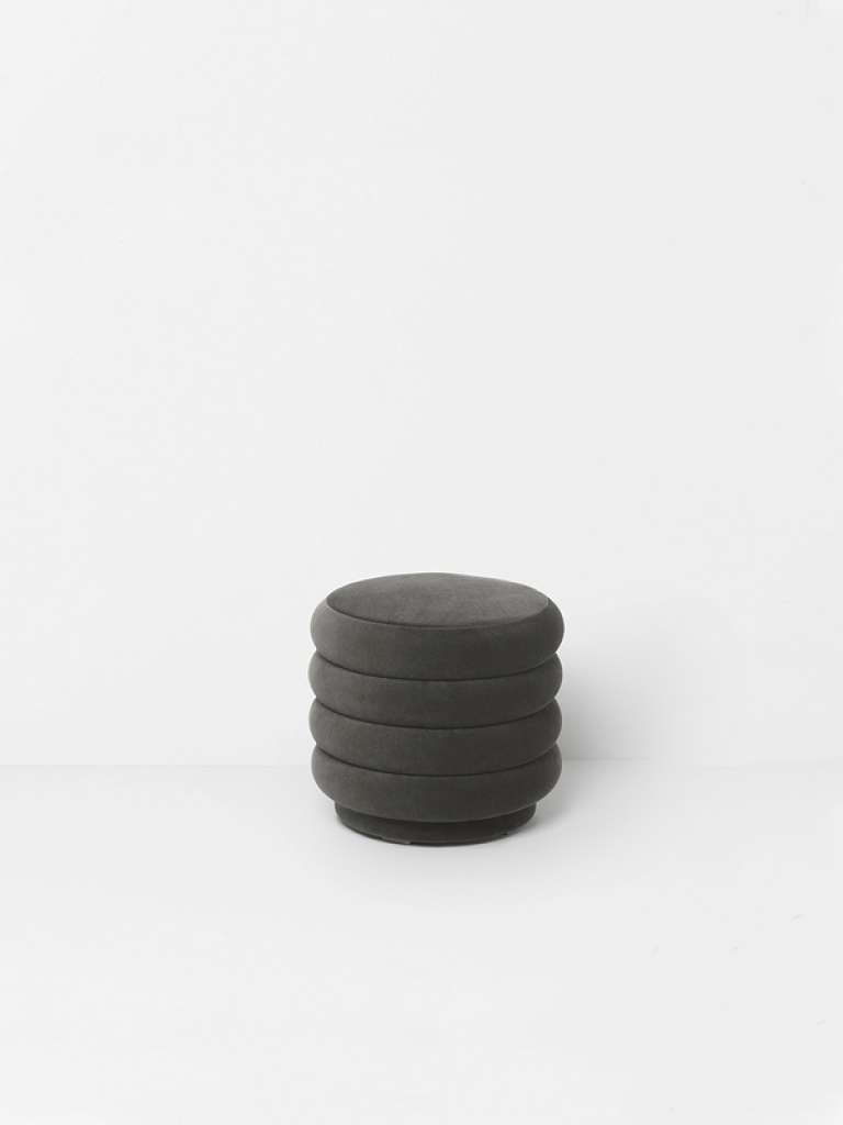 ferm LIVING - Pouf Rund - klein - grau - indoor