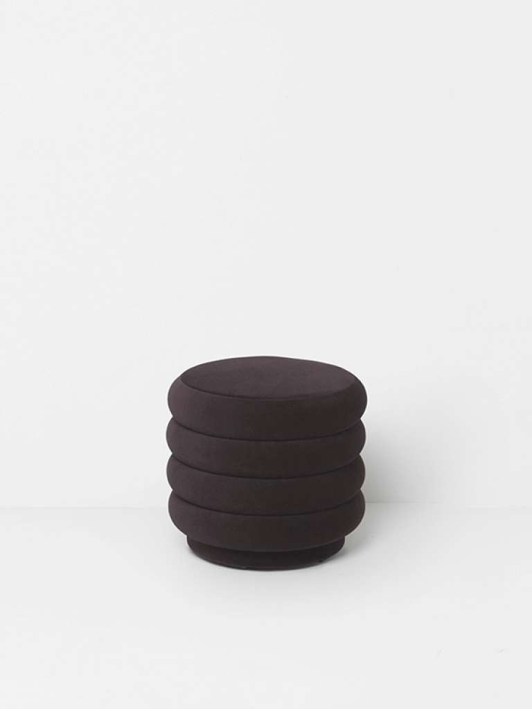 ferm LIVING - Pouf Rund - klein - schokoladenbraun - indoor